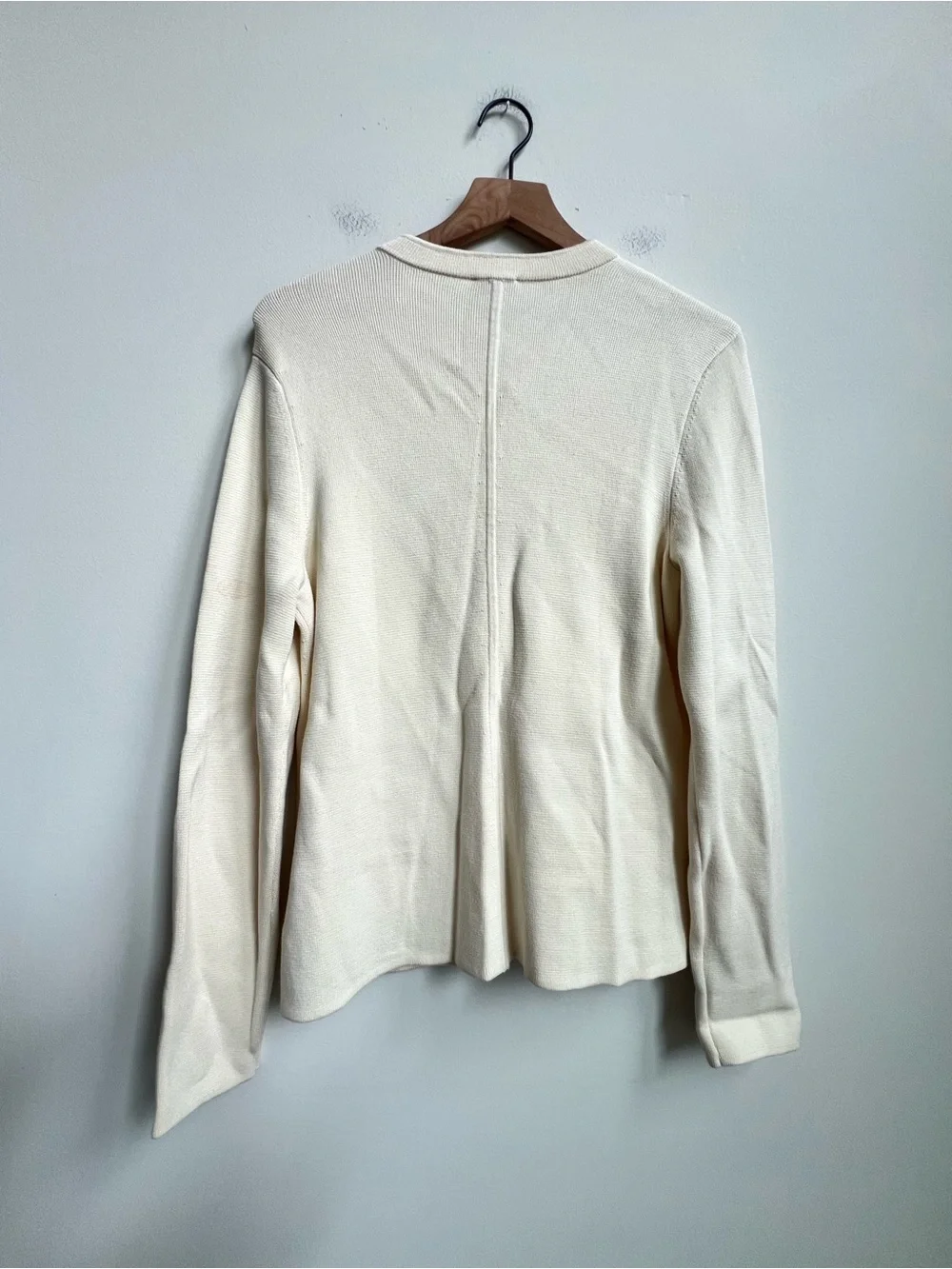 New Talbots Knit Stretch Banded Collar  Sweater Jacket Pocket Minimalist Luxury